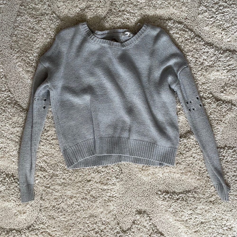 Grey Open-Back Sweater